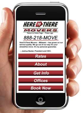 Mobile Website for Here To There Movers.